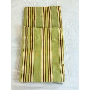 Green Brown Beige Stripe Valances set of two classic‎ Waverly quality no tag